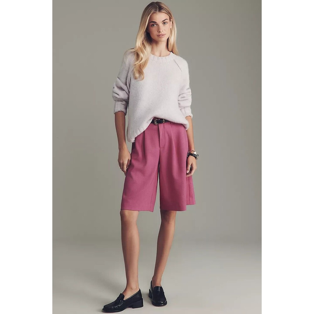 Anthropologie Maeve Skirty Culotte Shorts Women Size 2 Pink Pleated NWT
